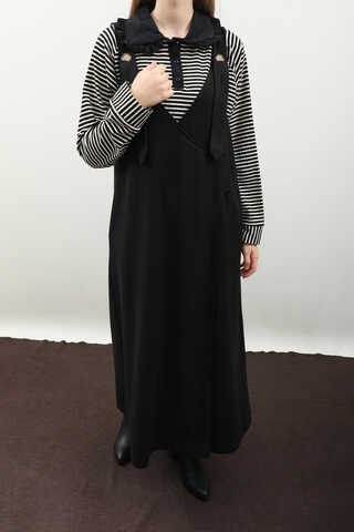 V Yaka Kruvaze Jile Siyah - 4