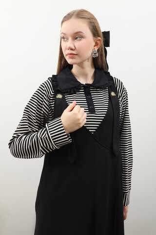 V Yaka Kruvaze Jile Siyah - 5