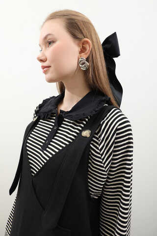 V Yaka Kruvaze Jile Siyah - 6