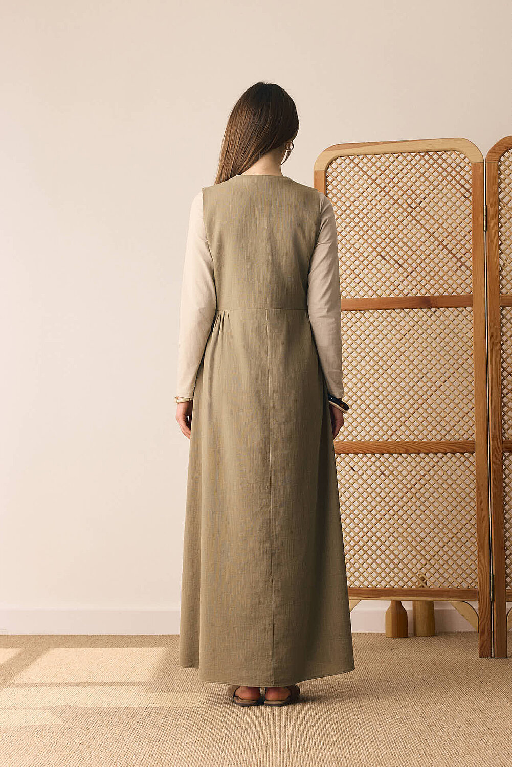 V Yaka Nakışlı Jile Haki - 5