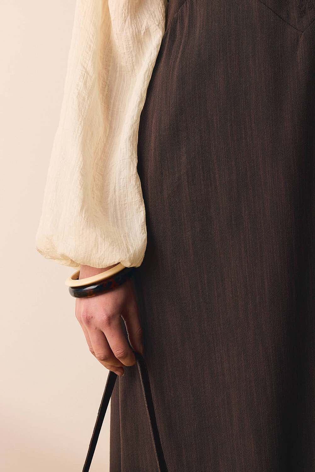 V Yaka Nakışlı Jile Kahverengi - 6