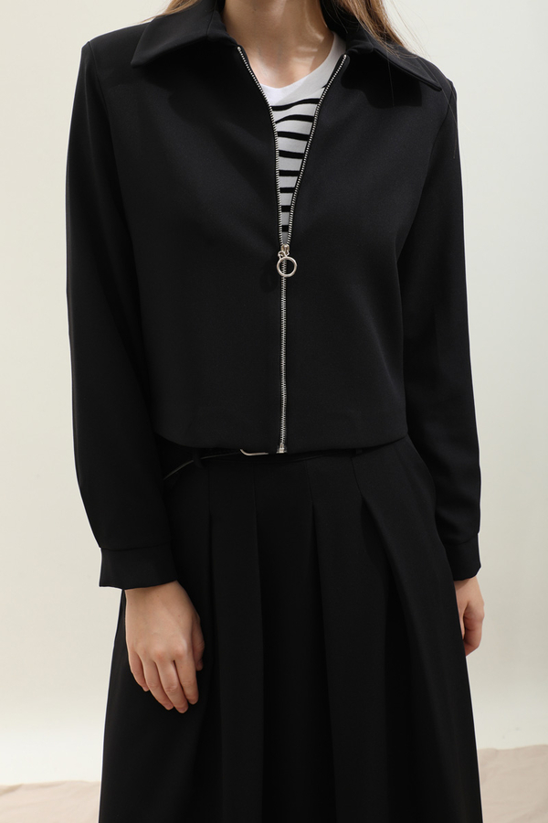 Vatkalı Ceket Etek Takım Siyah - 10