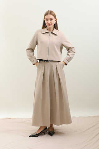 Vatkalı Ceket Etek Takım Taş - 5