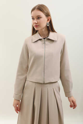 Vatkalı Ceket Etek Takım Taş - 6