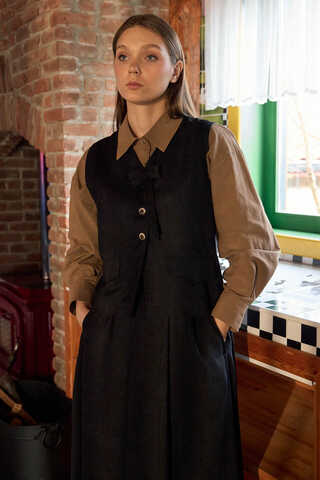 Velvet Skirt Set Black - 2