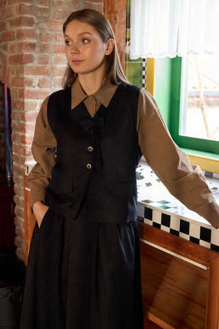 Velvet Skirt Set Black - 3