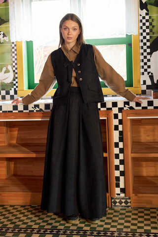 Velvet Skirt Set Black - 5