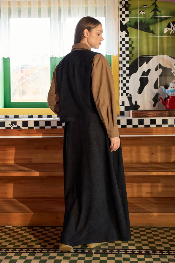 Velvet Skirt Set Black - 6