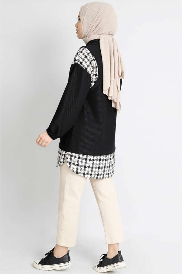 Vest Detailed Shirt Black - 3