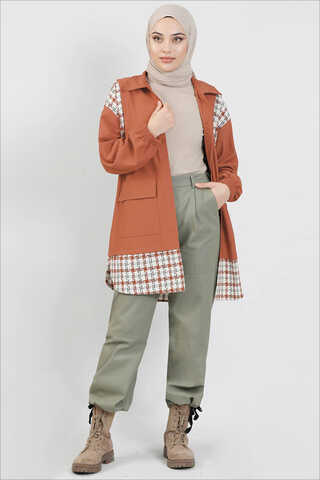 Vest Detailed Shirt Peach - 1