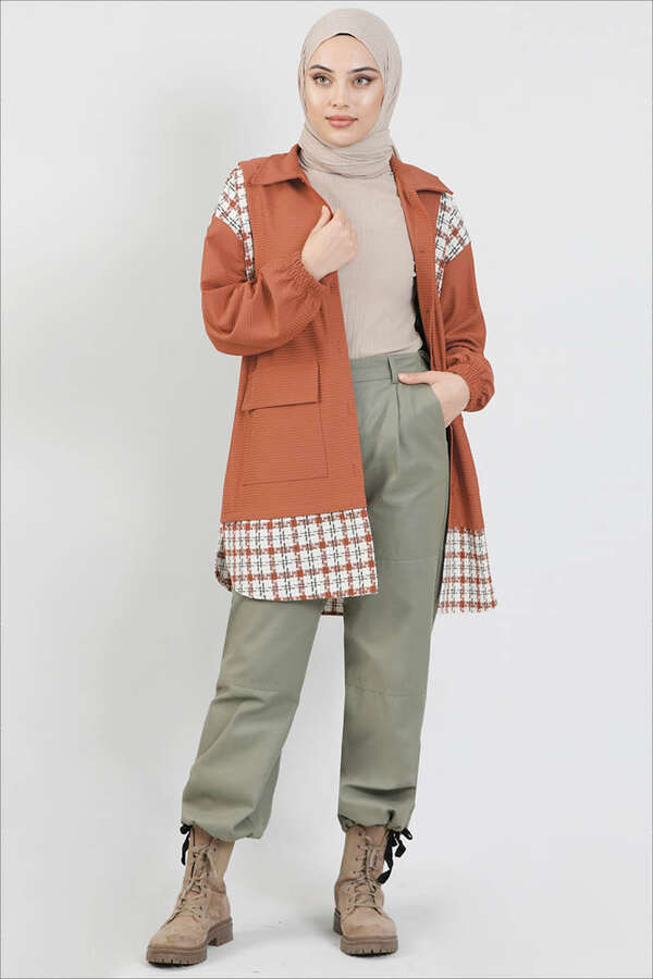 Vest Detailed Shirt Peach - 1