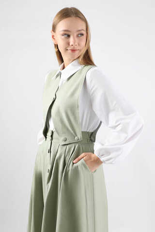 Vest Detailed Skirt Set Mint - 2