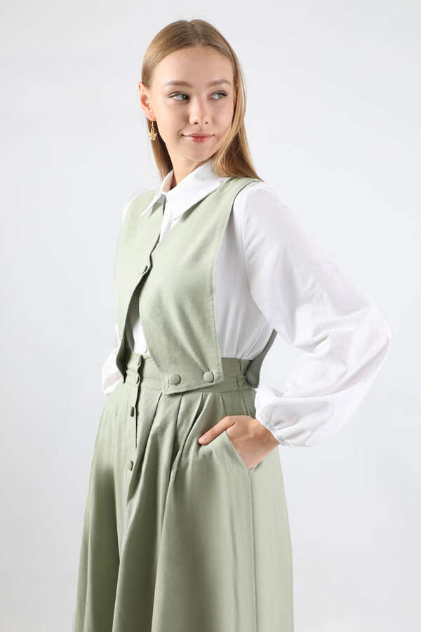 Vest Detailed Skirt Set Mint - 2