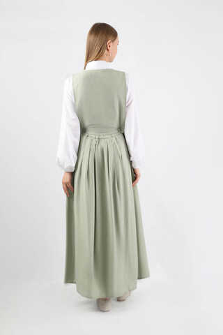 Vest Detailed Skirt Set Mint - 5
