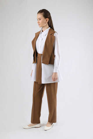 Vest Shirt Suit Brown - 4