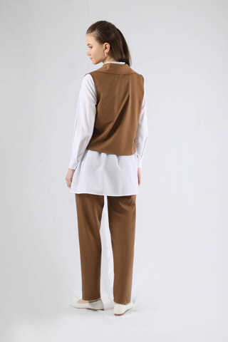 Vest Shirt Suit Brown - 6