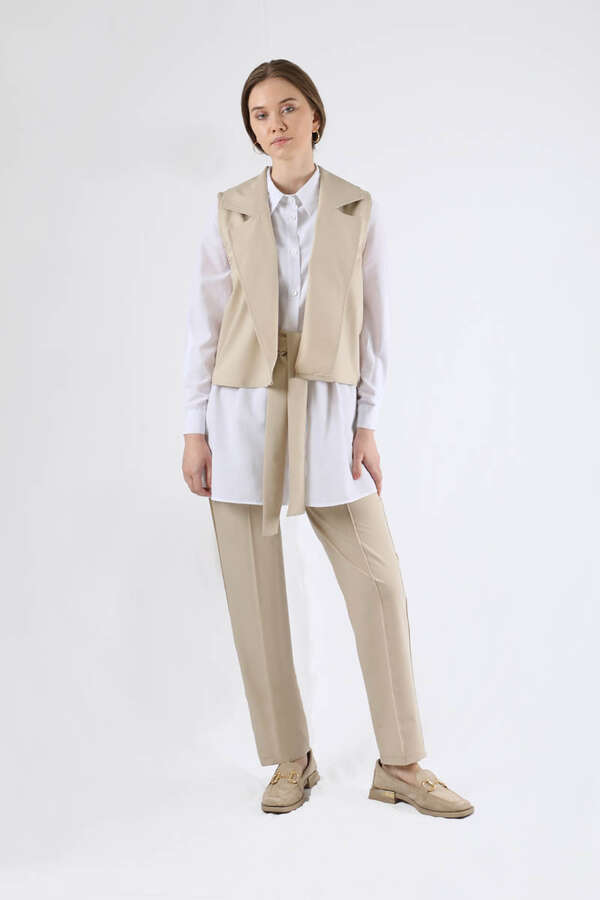 Vest Shirt Suit Cream 