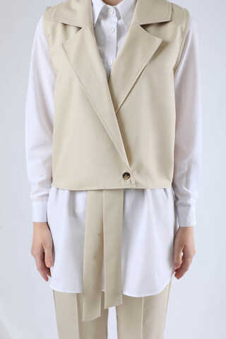 Vest Shirt Suit Cream - 4