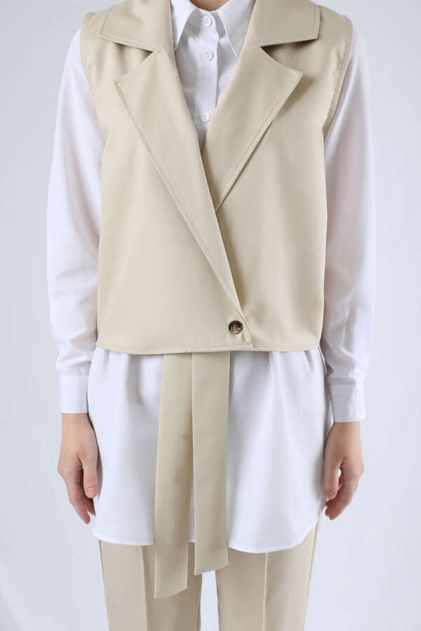 Vest Shirt Suit Cream - 4