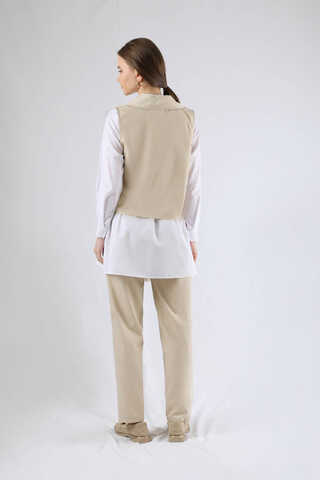 Vest Shirt Suit Cream - 5