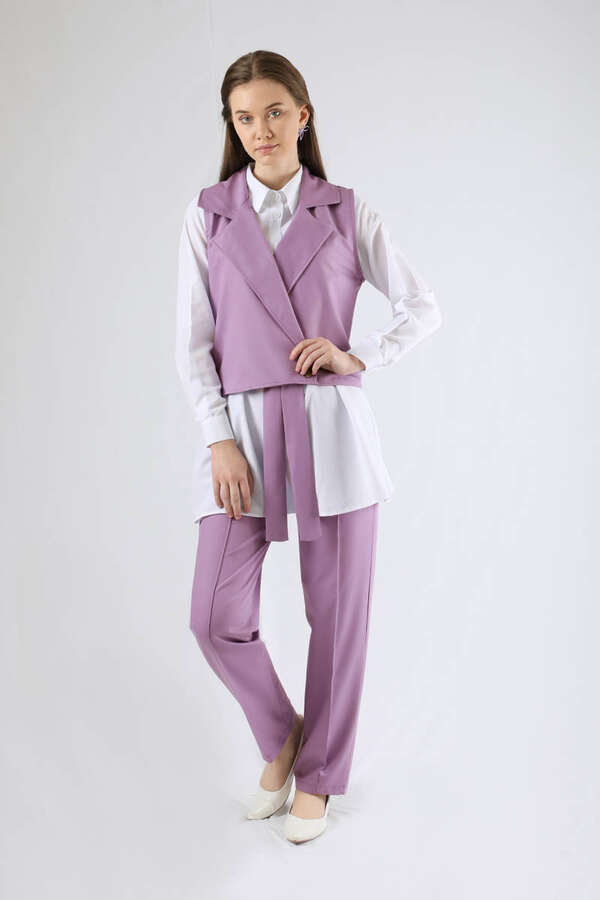 Vest Shirt Suit Lilac 