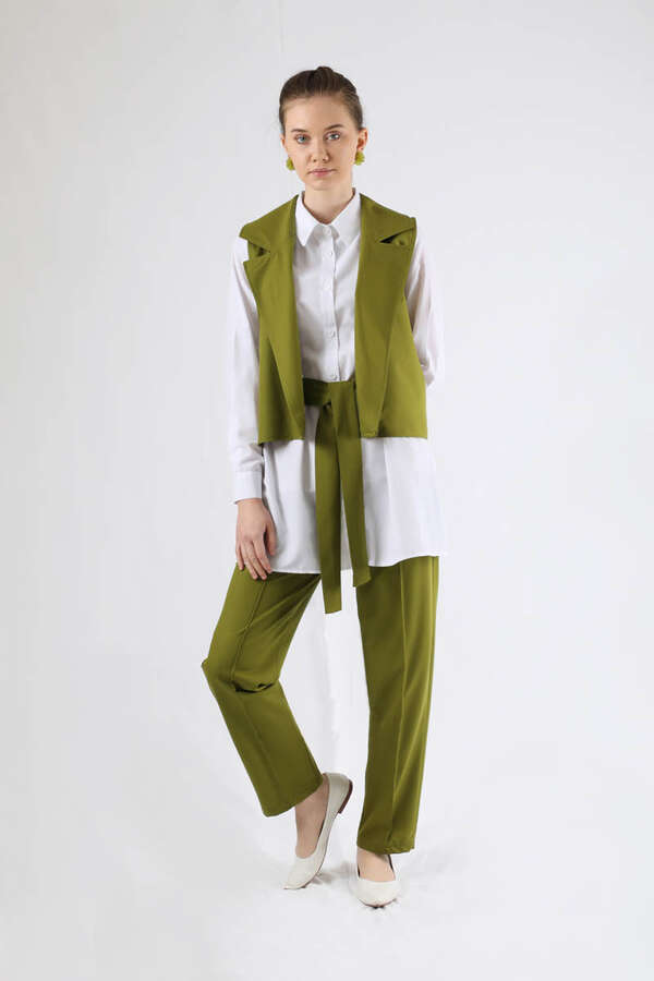 Vest Shirt Suit Oil Green 