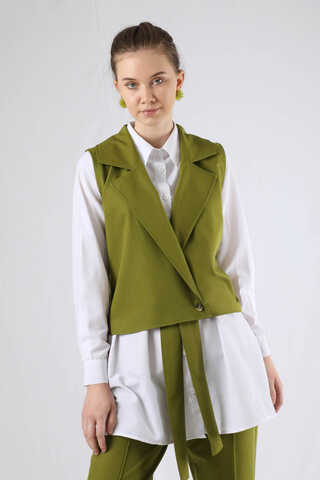 Vest Shirt Suit Oil Green - 2