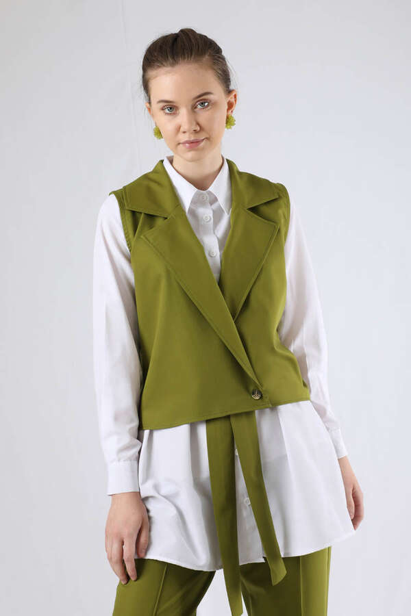 Vest Shirt Suit Oil Green - 2