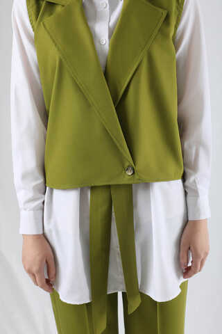 Vest Shirt Suit Oil Green - 4