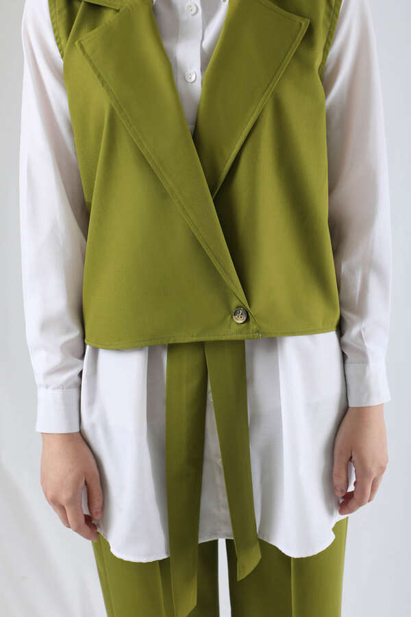 Vest Shirt Suit Oil Green - 4