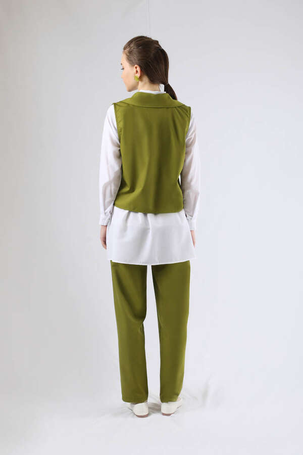 Vest Shirt Suit Oil Green - 5