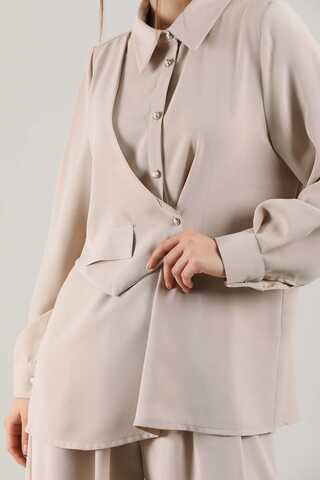 Vest Style Suit Cream - 2