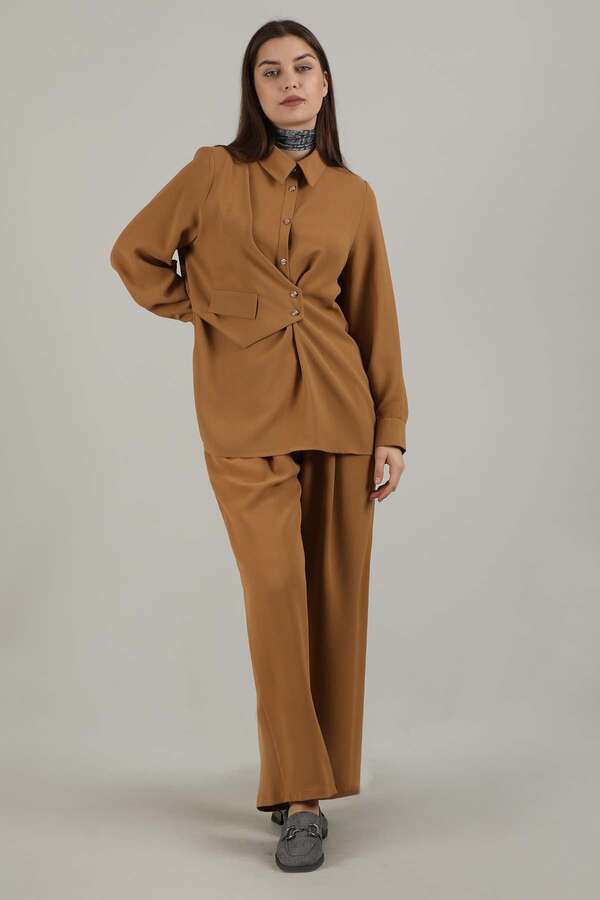 Vest Style Suit Tan - 3