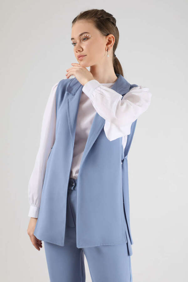 Vest Tunic Suit Baby Blue - 2