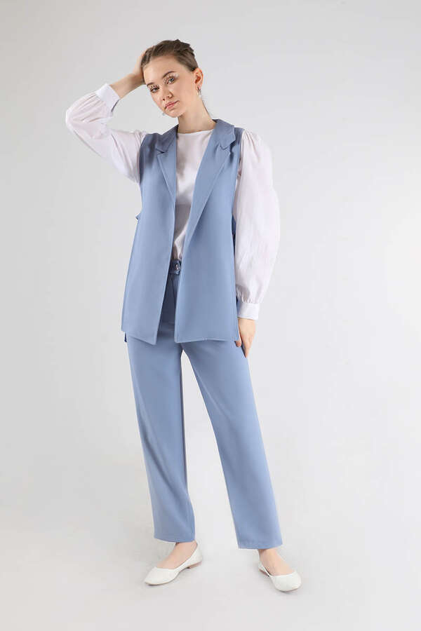 Vest Tunic Suit Baby Blue - 3