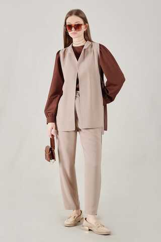 Vest Tunic Suit Beige - 3