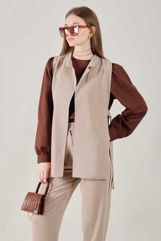 Vest Tunic Suit Beige - 2