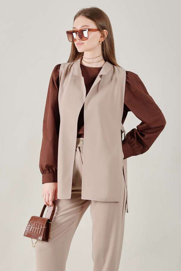 Vest Tunic Suit Beige - 2