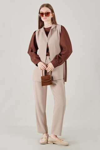 Vest Tunic Suit Beige - 1