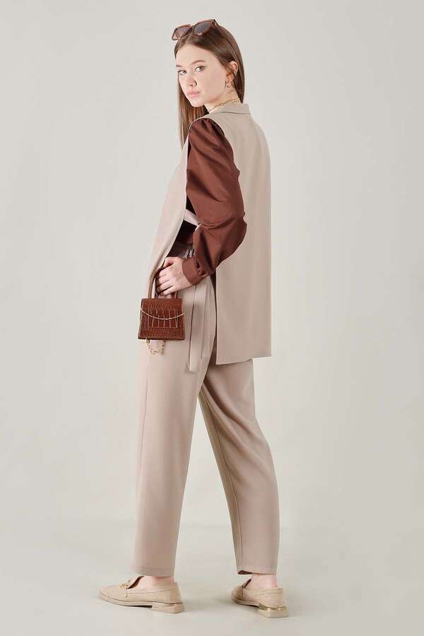 Vest Tunic Suit Beige - 5