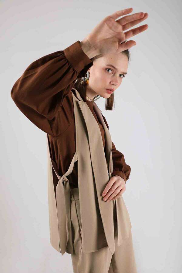 Vest Tunic Suit Camel - 4