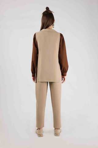 Vest Tunic Suit Camel - 5