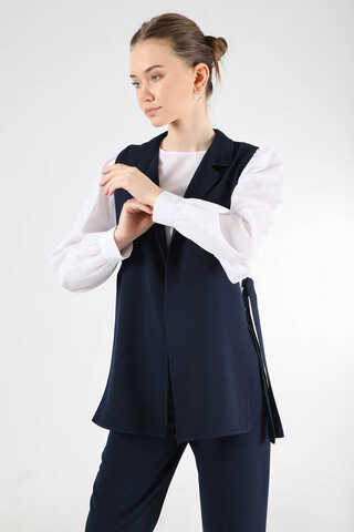 Vest Tunic Suit Navy Blue - 2