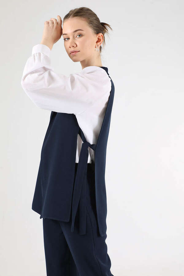 Vest Tunic Suit Navy Blue - 4
