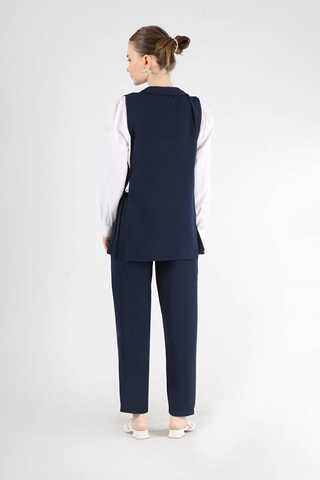 Vest Tunic Suit Navy Blue - 5