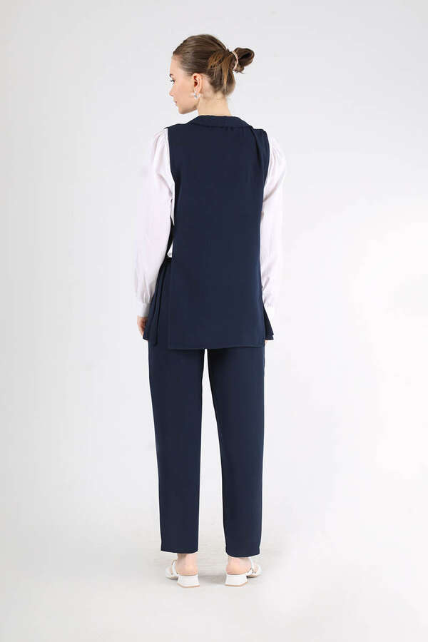 Vest Tunic Suit Navy Blue - 5
