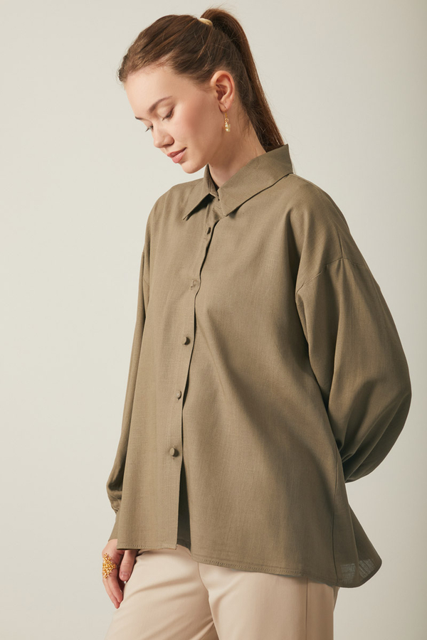 Viscose Linen Shirt Brown - 7