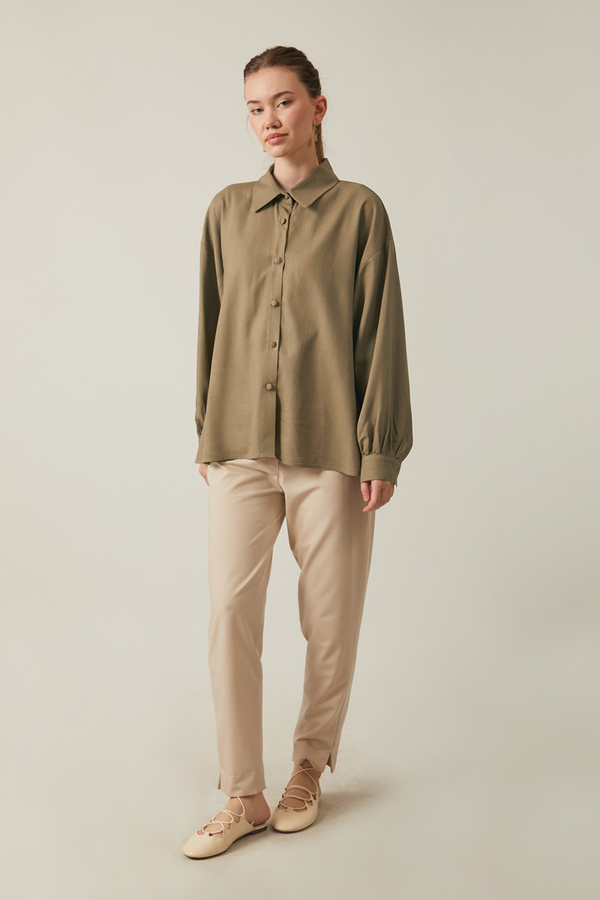 Viscose Linen Shirt Brown - 2