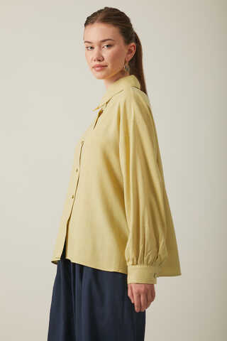 Viscose Linen Shirt Butter Yellow - 11