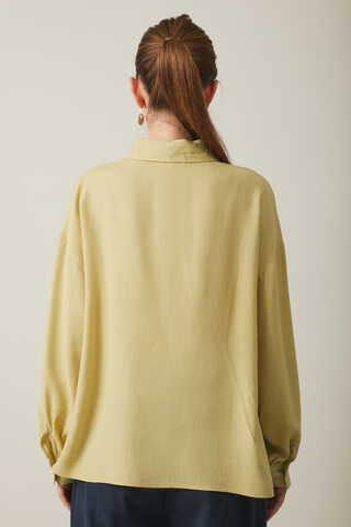 Viscose Linen Shirt Butter Yellow - 14